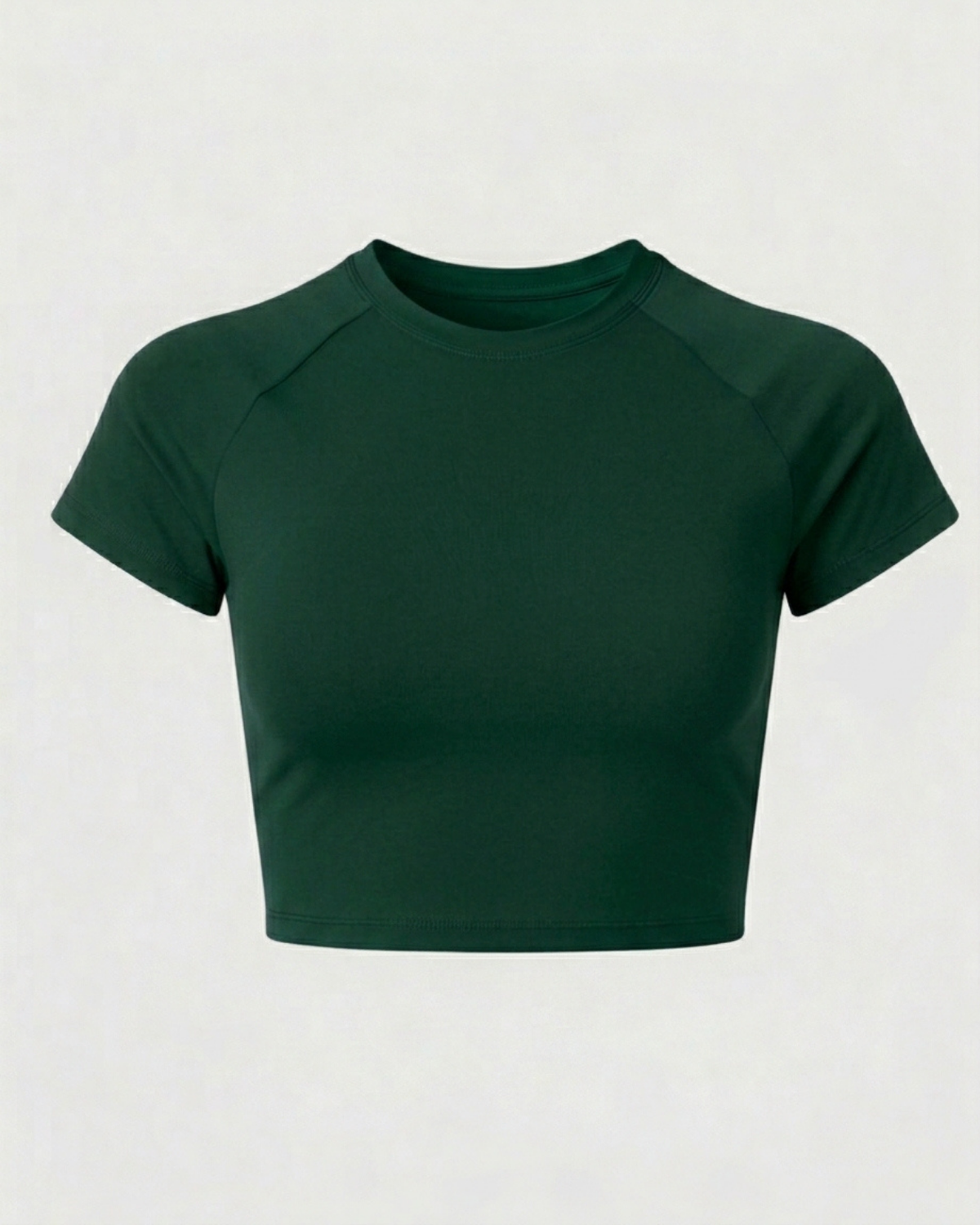 Short Sleeve Crop Top - Jungle Green