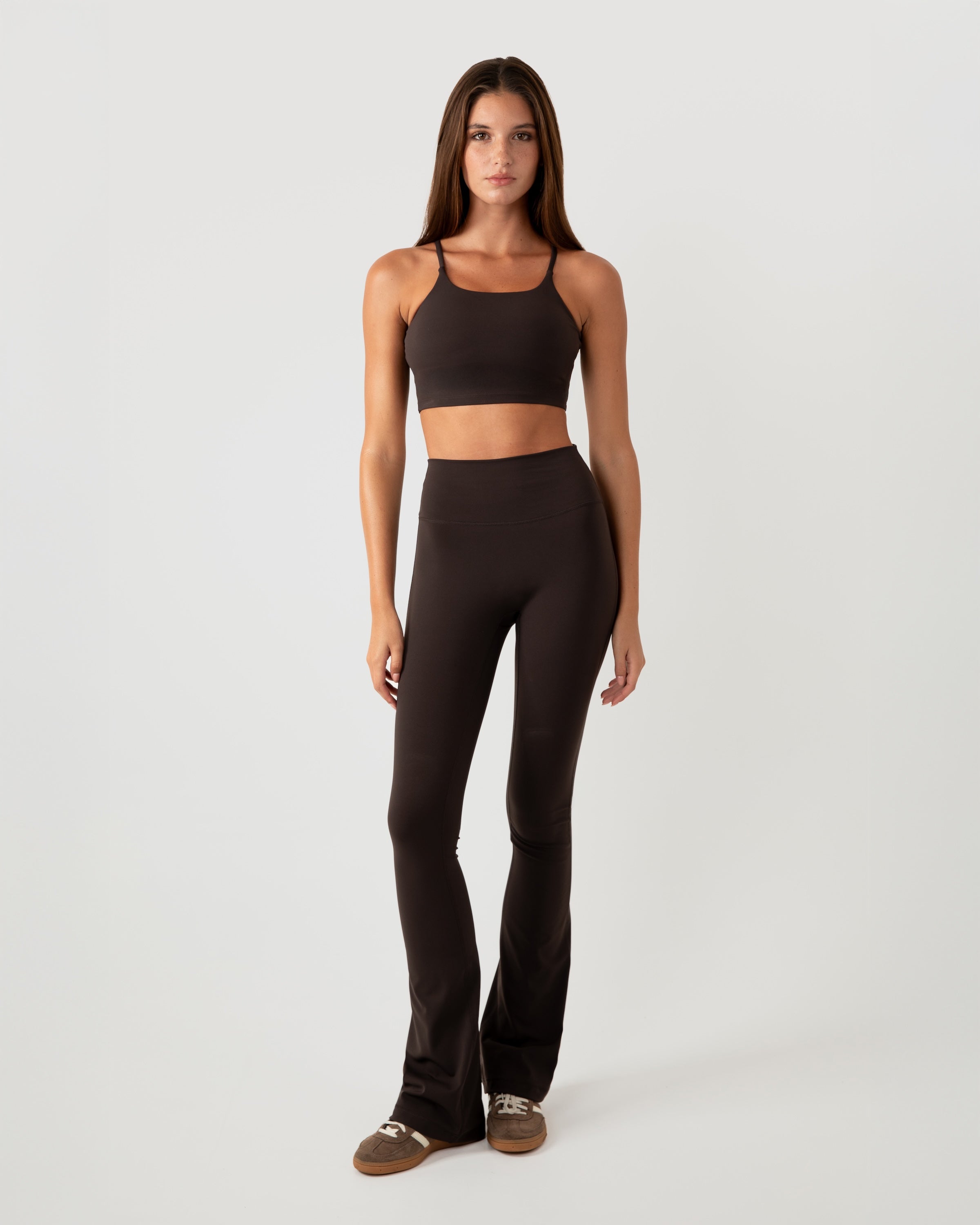 YO-GAYA Pilates Flared Legging – Coffee Bean - Sculpting - High Waist