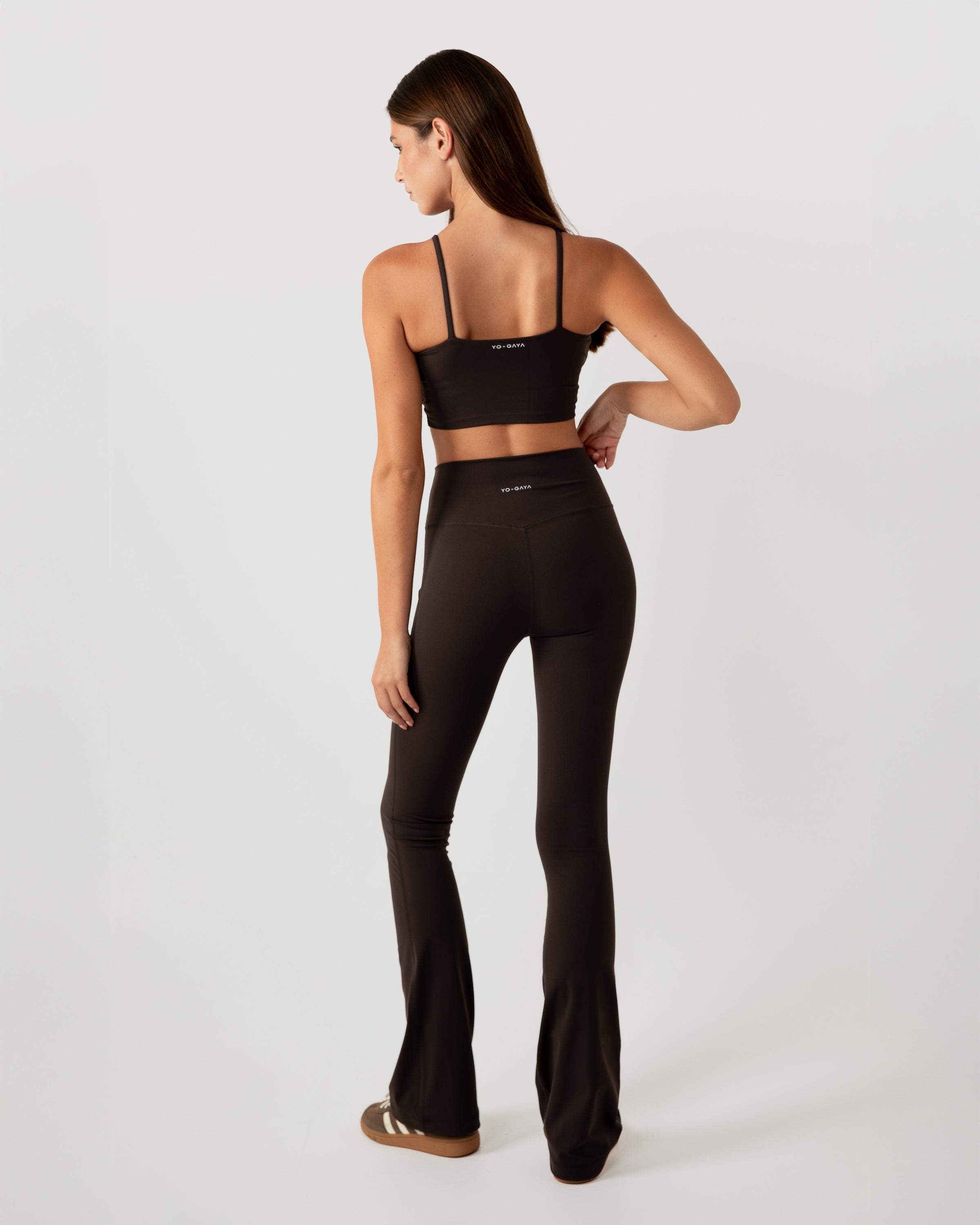 YO-GAYA Pilates Flared Legging – Coffee Bean - Sculpting - High Waist
