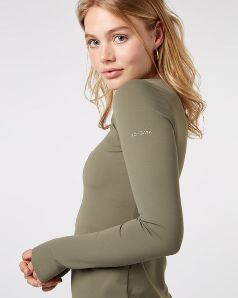 【yo BIOTOP】Long sleeve top YO-GAYA Long Sleeve Top – Regular Fit – Olive Green