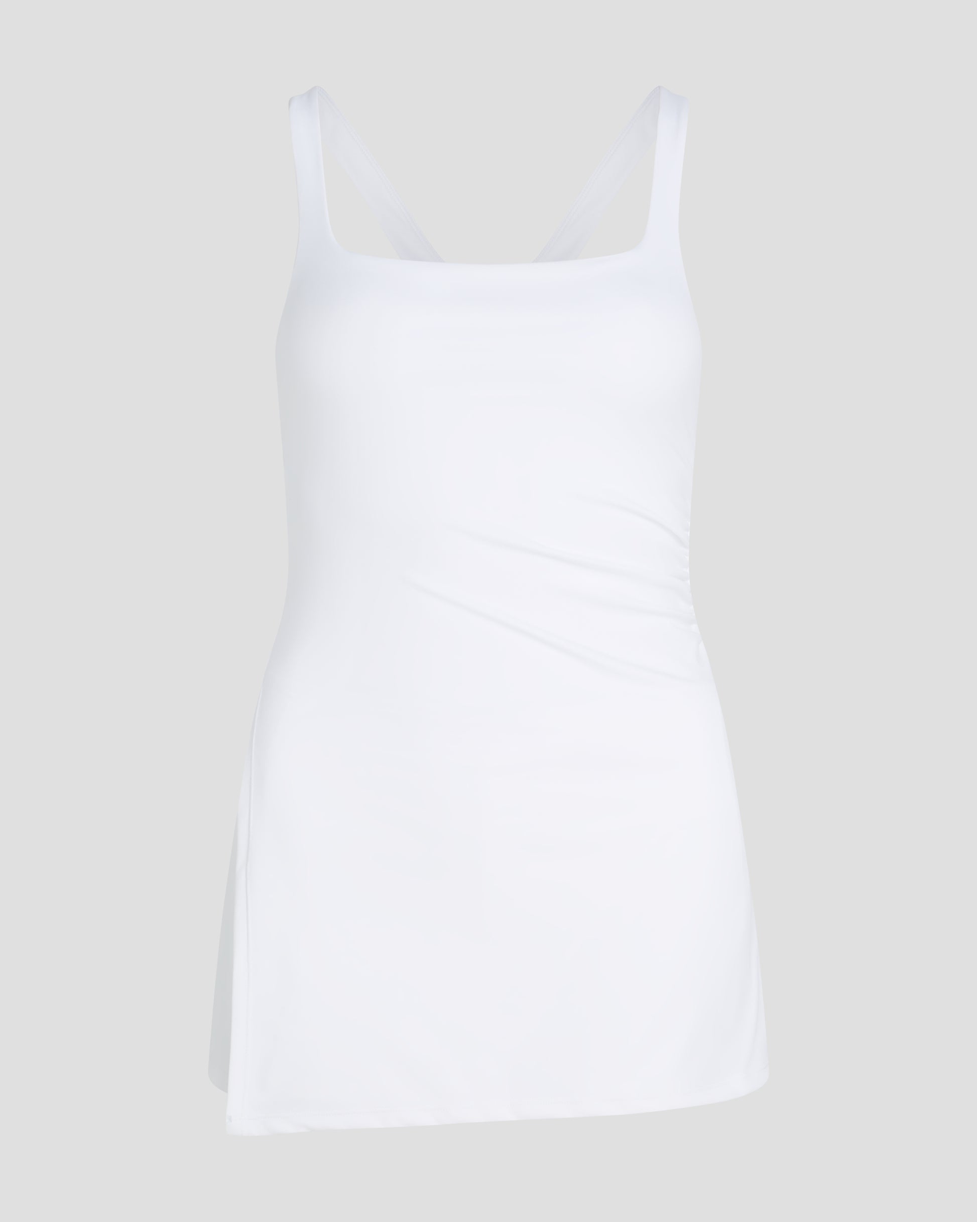 YO-GAYA Women's Tennis Dress White Built-in Shorts Racerback Fit YO-GAYA Women's Tennis Dress White Built-in Shorts Racerback Fit