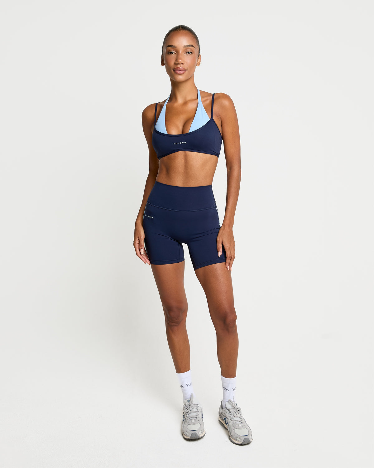 Stripe Sculpt Shorts - Navy Blue