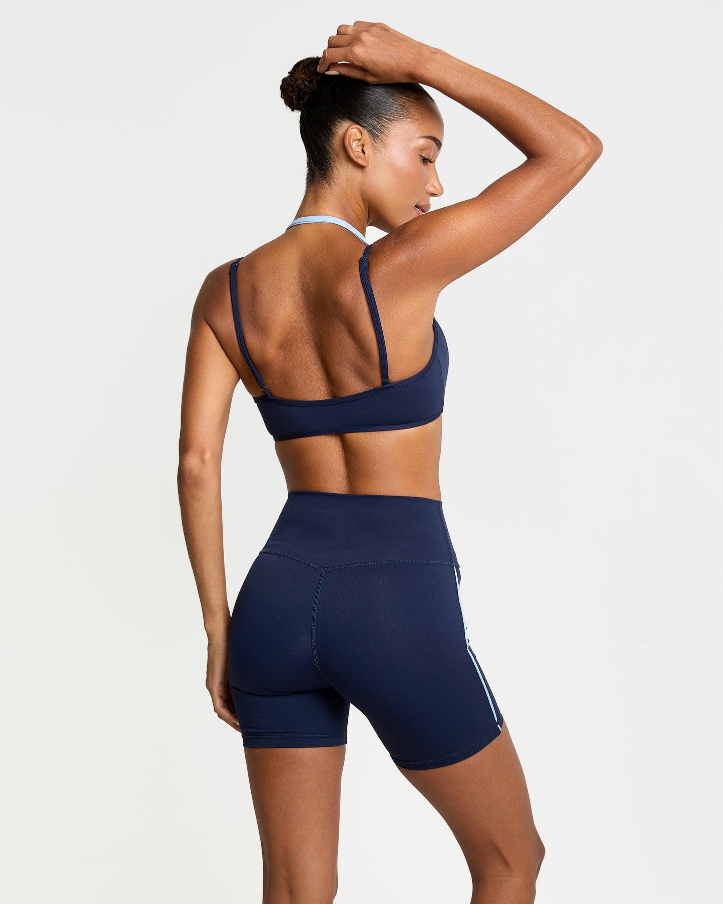 Layered Halter Bra - Navy Blue / Sky Blue