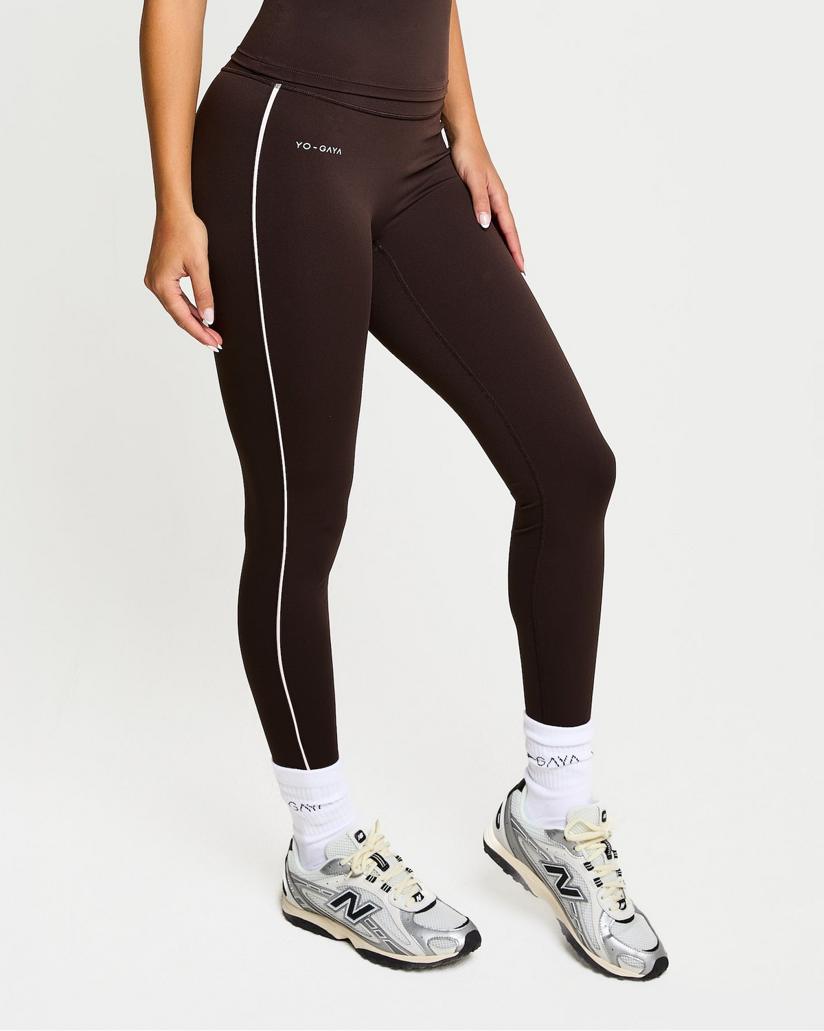 Stripe Sculpt Legging - Coffee Bean