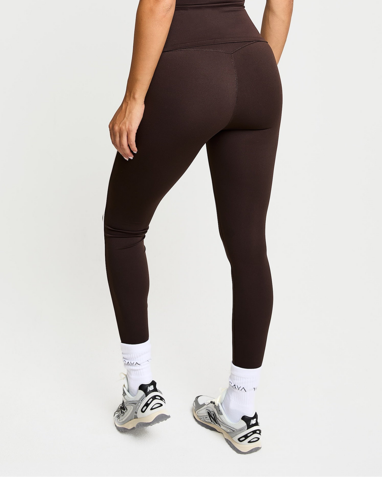 Stripe Sculpt Legging - Coffee Bean