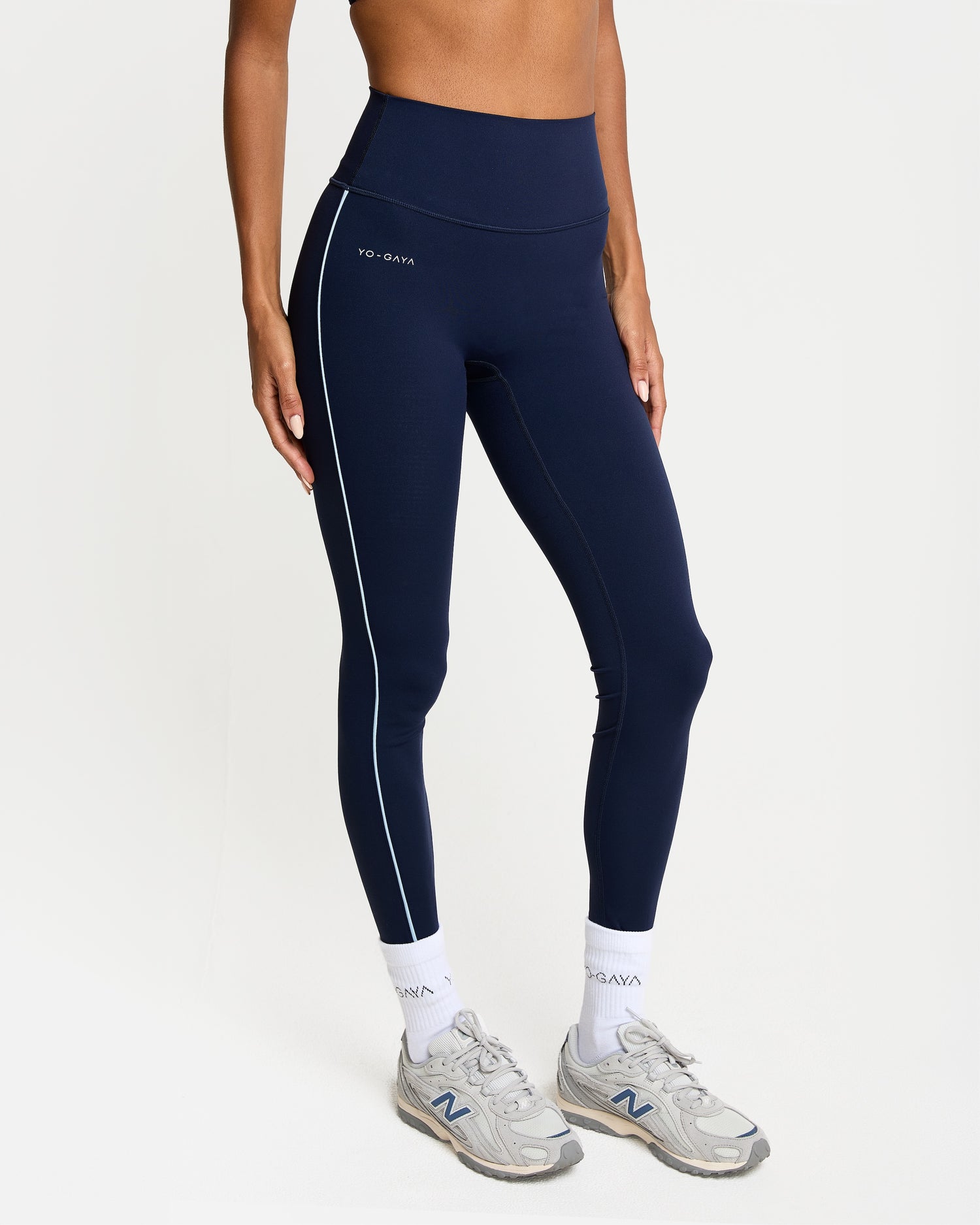 Stripe Sculpt Legging - Navy Blue