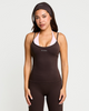 Layered Halter Top - Coffee Bean / Blossom Pink