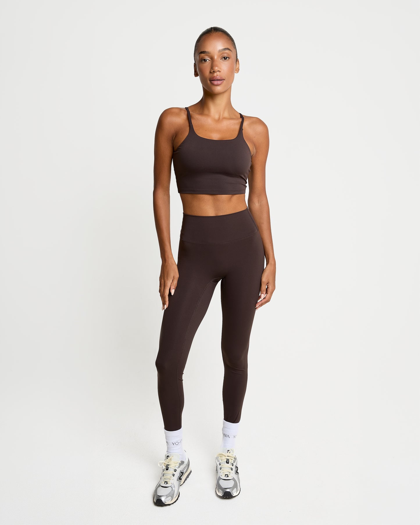 Stripe Sculpt Legging - Coffee Bean