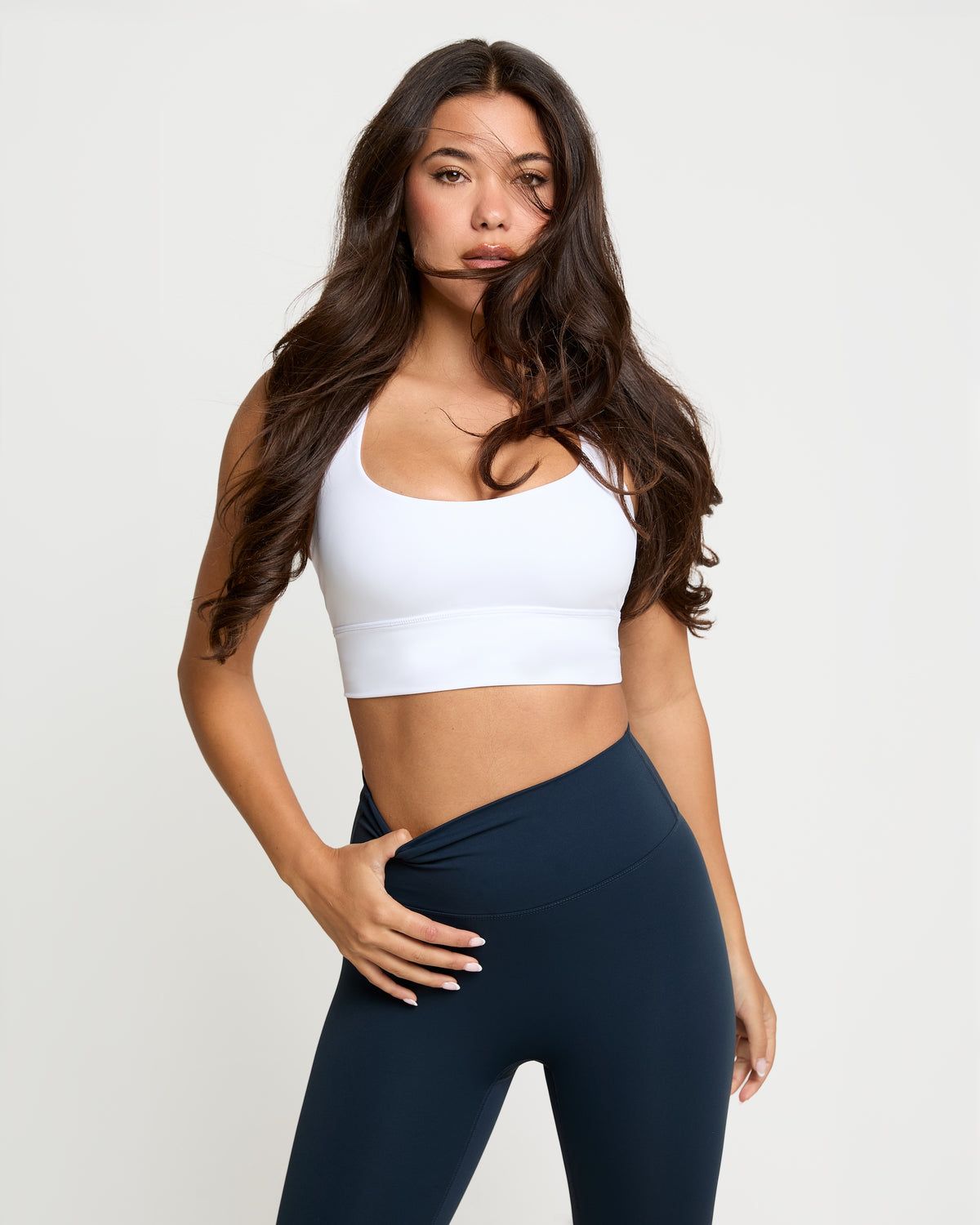 Cross Back Bra - White