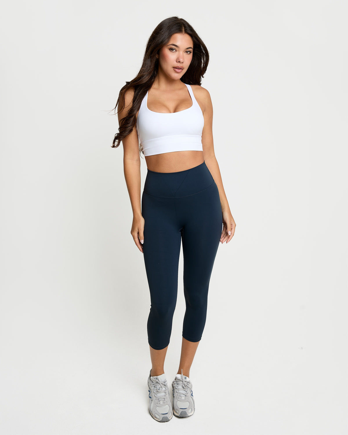 Cross Back Bra - White